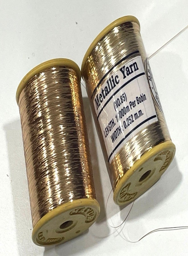 OMX, 2 Rolls (10000 Mtrs in 1 Roll), Metallic Strip Mukaish Metal Thread, 0.25mm Thick, 1 Roll Weight is 110 Gram, for Embroidery Work, Beading, Jewellery Making and Crafts (Matt Gold) - Image 2